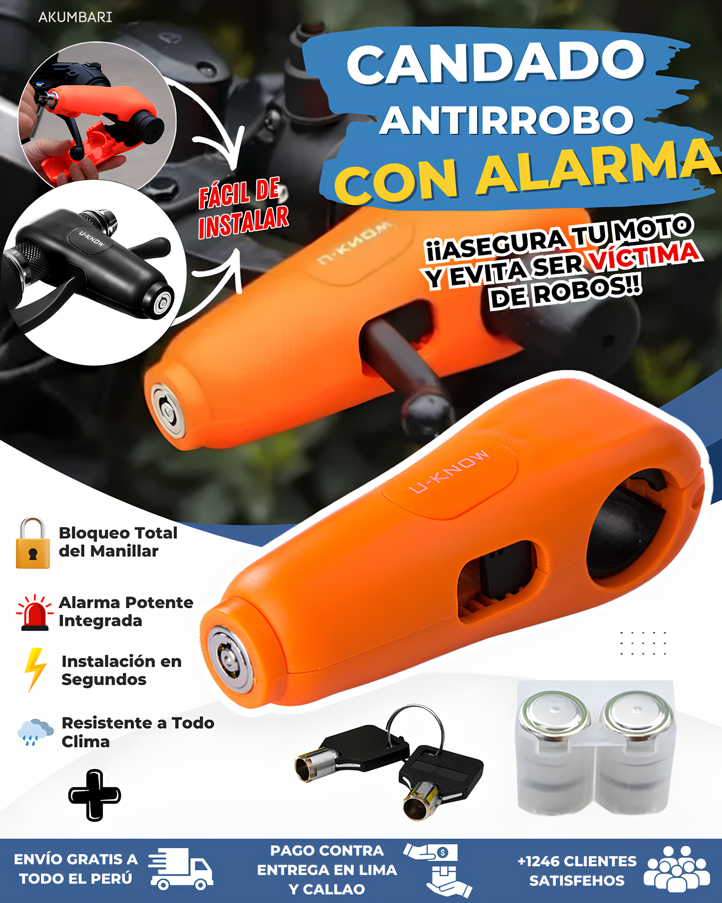 «Candado antirrobo con alarma incorporado»
