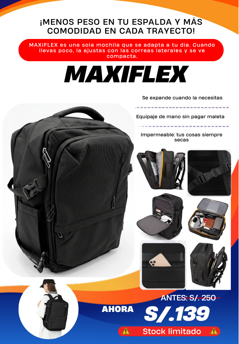 MAXIFLEX "Mochila Expandible"