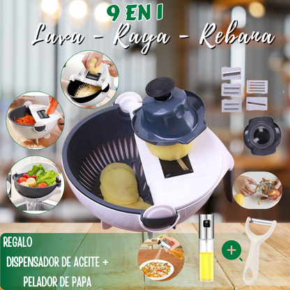 Chef Express – Cortador 9 en 1 y Dispensador de aceite