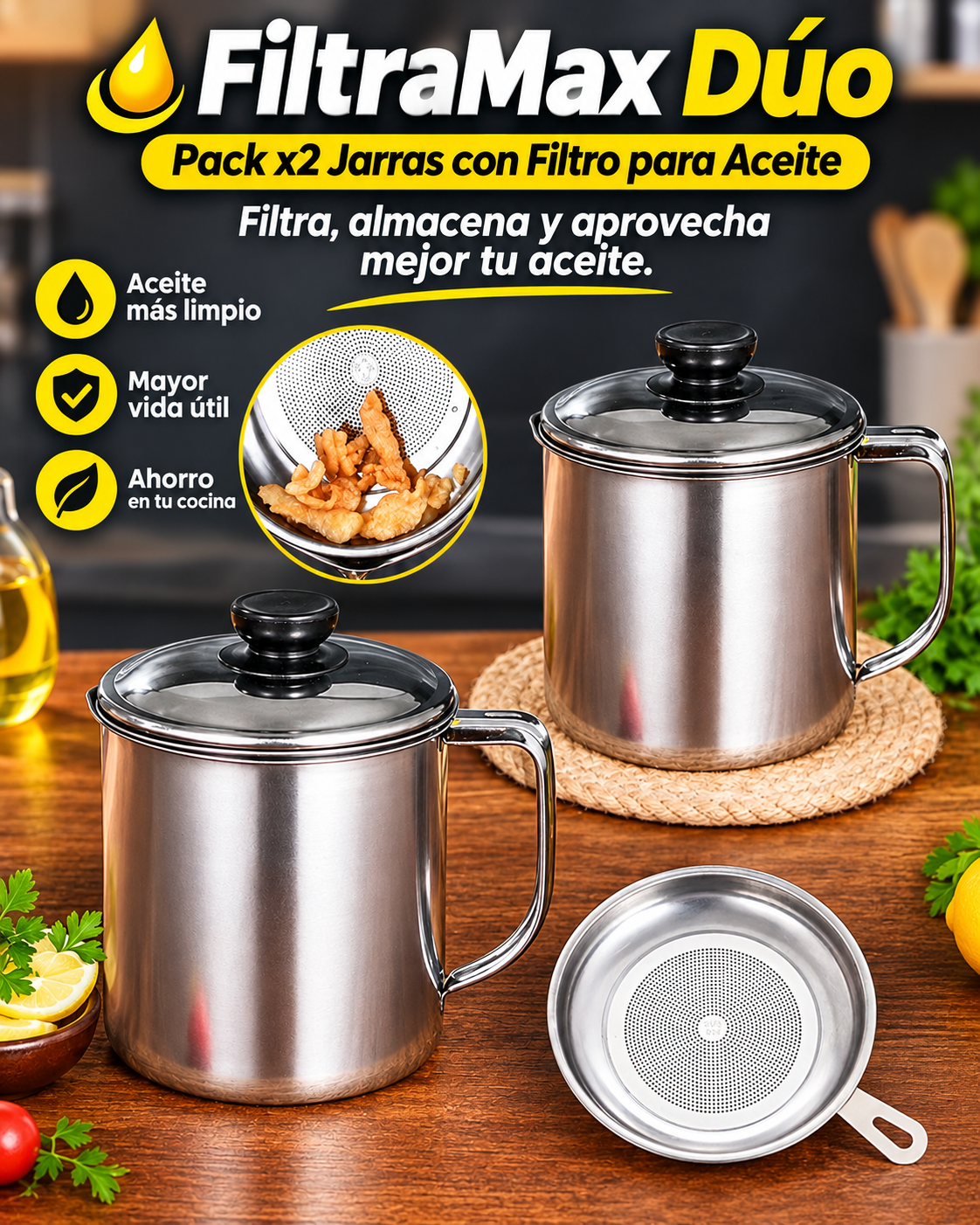 FiltraMax Dúo – Pack De 2 Jarras con Filtro para Aceite