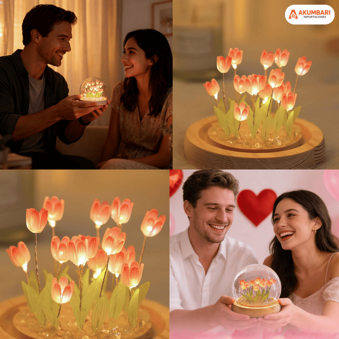 Lámpara de Tulipanes LED Romántica 🌷