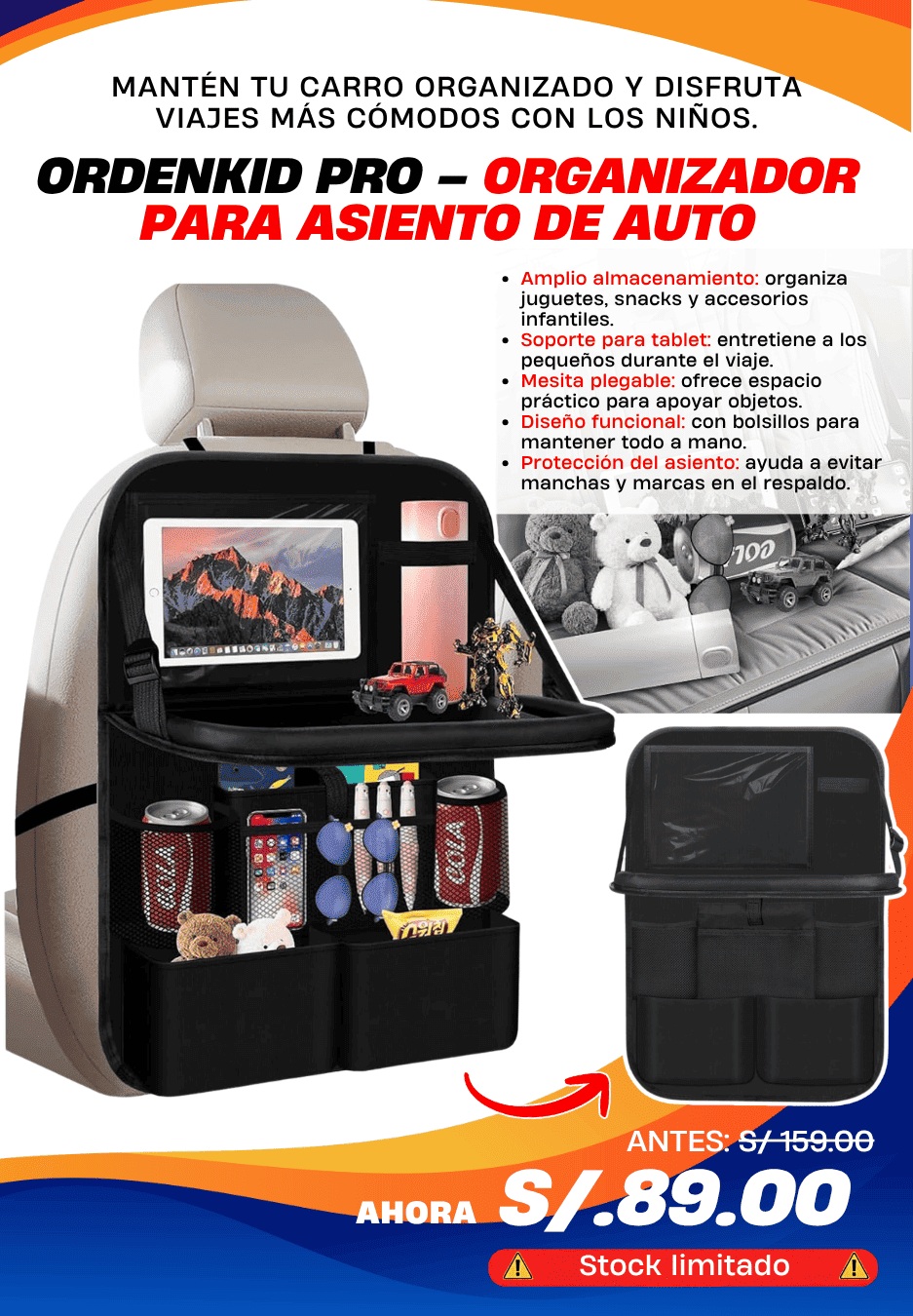 ORDENKID Pro – Organizador para asiento de auto